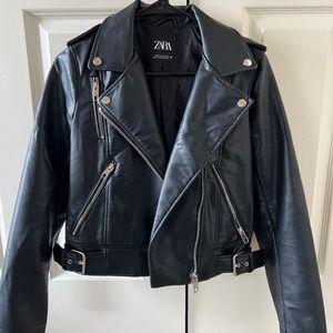 Zara Women’s Black Faux Leather Jacket